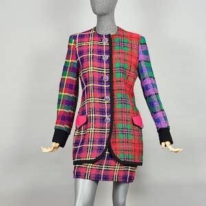 Vintage 1991 A/W GIANNI VERSACE Couture Plaid Tartan 